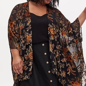 Torrid Floral Burnout Ruana